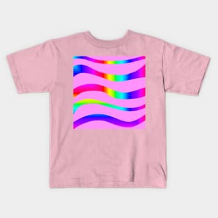 Pink rainbow stripes Kids T-Shirt